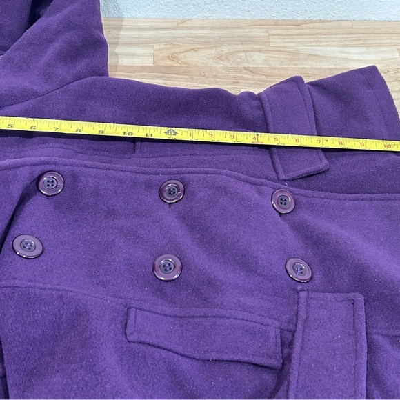 YMI Wool Blend Hooded Purple Coat SZ Small - Picture 6 of 13